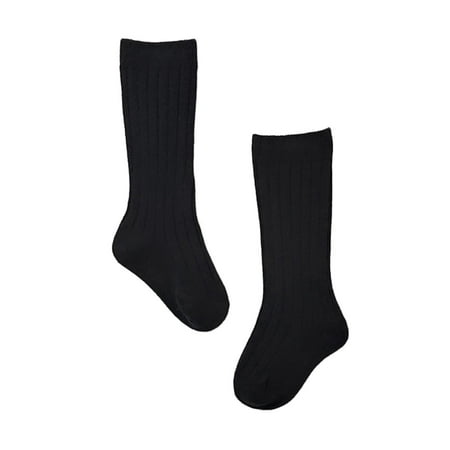 

dmqupv Boys Socks Wide Feet Baby Infants Toddlers Girls MIddle Socks 1 Pack Bow Ribbed Long Boy Youth No Show Socks Black 3-5 Years