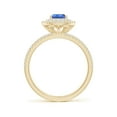 thumbnail image 2 of Angara Natural 0.65 Ct. Tanzanite with Diamond Halo Ring in 14K Yellow Gold for Women (Ring Size: 3.5), 2 of 9