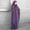 thumbnail image 6 of IBTOM CASTLE Women's Muslim Prayer Dress Hijab Scarf Prayer Abaya Maxi Islamic Modest Cardi Robe Purple, 6 of 7