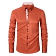 thumbnail image 4 of LMOIPLI Men's Formal Long Sleeve Dress Shirt Modern Slim Fit Wrinkle-Free Casual Business Button Up Shirts Orange XXL, 4 of 5