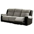 thumbnail image 2 of Benjara Sten 86 Inch Power Recliner Sofa, USB Port, Gray Fabric, Black Faux Leather, 2 of 5