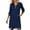 Dark Blue, variant on Dresses for Women Half Zip Color Block Polo Lapel Dress Long Sleeve Tunic Dresses Color Brown Size XXS
