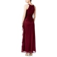 thumbnail image 3 of B&A  BY BETSY & ADAM Womens Burgundy Ruffled Ruched Keyhole Sleeveless Halter Full-Length Evening Dress 10, 3 of 7