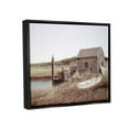 thumbnail image 3 of Stupell Industries Rural Seaside Cabin Seagull Perched Canoe Boat Painting Jet Black Floating Framed Canvas Print Wall Art, Design by Tom Mielko, 3 of 5