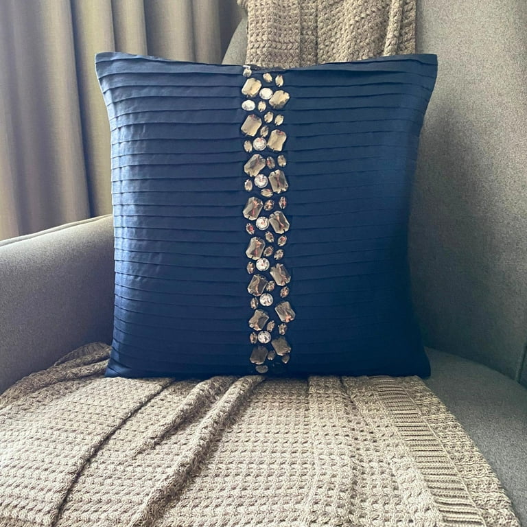 クッションカバー Cushion Cover navy line Navy Blue Cushion Cover, Modern Pillow Cover, 12x12 inch