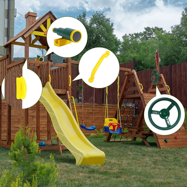 Wisyurt Kit De Terrain De Pour Enfants Outdoor Playset Kids Pirate Telescope Volant Equipement De Terrain De Backyard
