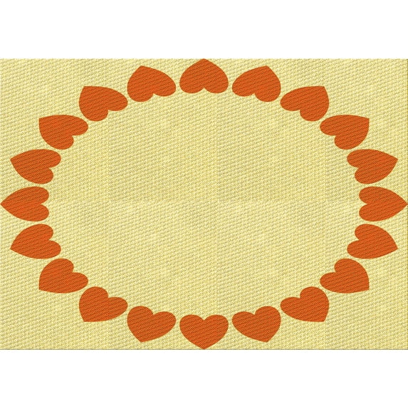Ahgly Company Indoor Rectangle Patterned Carrot Orange Area Rugs, 2' x 4'