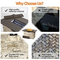 thumbnail image 3 of 43 in. Propane Fire Pit Table Outdoor Stone Firepit Table Rectangular 50000 BTU Propane Fire Tables for Patio, Buff, 3 of 10