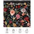 thumbnail image 5 of Watercolor Flowers Wrap Around Bed Skirts for King Bed 16" Drop, Bed Skirt with Adjustable Elastic Belt Dust Ruffle Bed Valance for Bedroom Hotel Luxury Farmhouse Floral Vintage Black Bed Frame Cover, 5 of 7