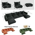 thumbnail image 6 of Advwin U-Shaped Modular Sectional Sofa with 2 Ottoman, Modern 4-Seater Oversized Cloud Couch with Thick Cushions for Living Room, Bedroom, Apartment, Small Spaces, Black, 6 of 10