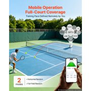 KFFKFF Portable Tennis Ball Machine with App Control, 110-Ball Capacity, Adjustable Spin, Dual Training Modes, 4-Hour Battery Life, and Speeds up to 75 MPH