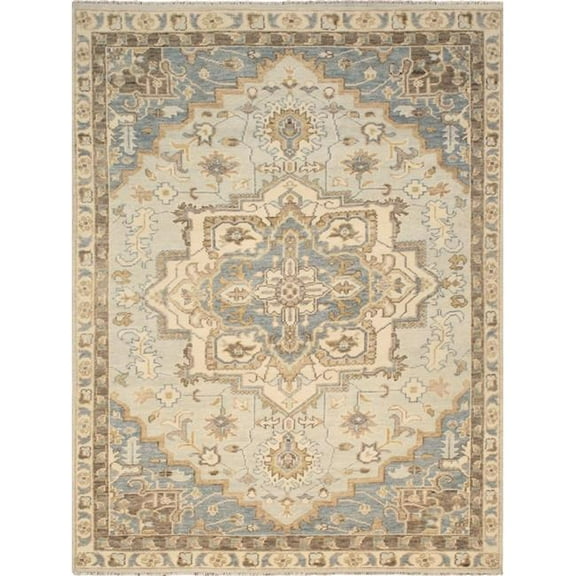 Pasargad Home PJT-1 8x10 Serapi Hand-Knotted Light Blue Wool Area Rug-  7' 9'' X 10' 1''