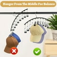 thumbnail image 4 of Aovky Hat Rack for Closet, Metal Hat Organizer for Baseball Caps 2 Pack Hat Hangers Holder with 10 Large Clips Baseball Cap Organizer for Closet Display Storage, Black, 4 of 7