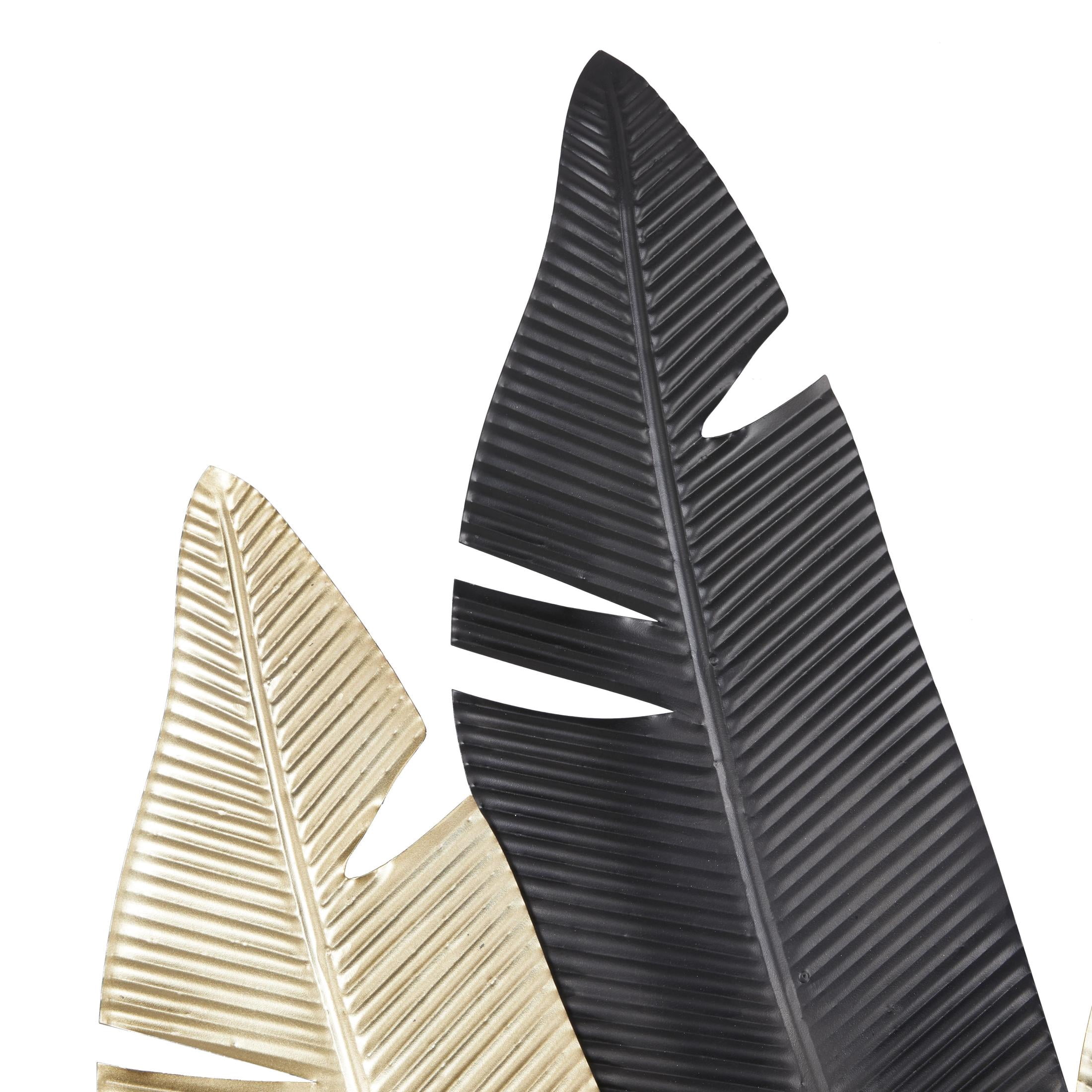 DecMode Gold Metal Leaf Wall Decor