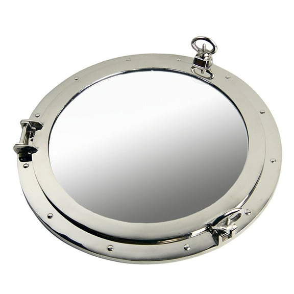 Porthole Mirror Nickel Finish Over Solid Brass Wall Mount 20 Inch