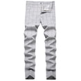 thumbnail image 2 of Wavsuf Mens Pants Elastic Waist Jogger Striped Plaid Dark Gray Pants Size XL, 2 of 6