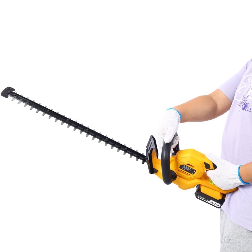HomePerch 20V Cordless Hedge Trimmer, 22 Inch Dual-Action Steel Blade, Low Vibration Bush Cutter with Battery & Charger Included