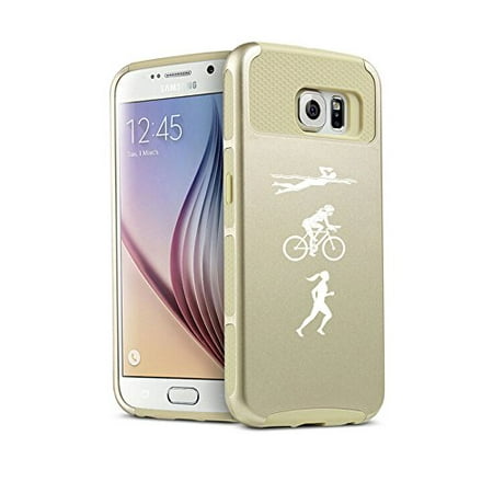 For Samsung Galaxy S7 Edge Shockproof Impact Hard Soft Case Cover Female Triathlon Swim Bike Run
