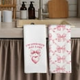 thumbnail image 3 of Coquette Trendy Bow Cherry Kitchen Towels - Pink Preppy Ribbon Dish Towels, Preppy Girly Bow Decorative Absorbent Dishcloths Hand Towels for Kitchen Dorm Decor 18x26 Inches, 3 of 6