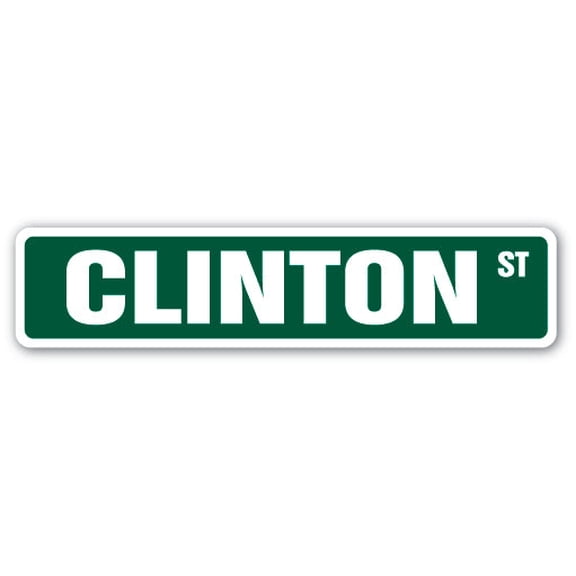 CLINTON Street Sign Childrens Name Room Sign | Indoor/Outdoor | 30" Wide