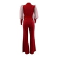 thumbnail image 5 of TAIAOJING Womens Rompers Jumpsuits Long Sleeve Mesh V Neck Casual Long Sleeve Rompers Wide Jumpsuits, 5 of 5