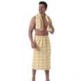 thumbnail image 2 of Colevkie 2 Pcs Men's Quick Drying Bath Skirt & Towel Soft Lightweight Beach Towel Shower Skirt for Spa Sauna Bathroom Absorbent Comfortable Printed Plaids Pattern, 2 of 7
