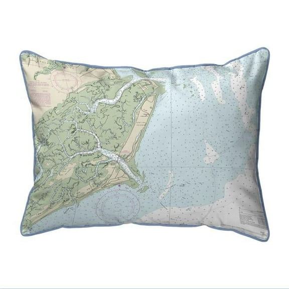 Betsy Drake ZP11517 20 x 24 in. Fripp Island, SC Nautical Map Extra Large Zippered Indoor & Outdoor Pillow