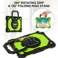 thumbnail image 3 of Dteck Case for iPad 9.7 2018/2017, iPad 6th/5th Generation Case with Rotating Handle Stand, Heavy Duty Hybrid Shockproof Rugged Case with Shoulder Strap for iPad Air 2/6th/5th Gen/Pro 9.7Black + Green, 3 of 8