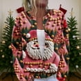 thumbnail image 3 of Women'S Christmas Sweater Cute Fun Christmas Sweater Fall And Winter Long Sleeve Knitted Sweater for Fall and Winter, Festive and Cozy, Ideal as Christmas Sweaters for Women ,Hot Pink,L, 3 of 7