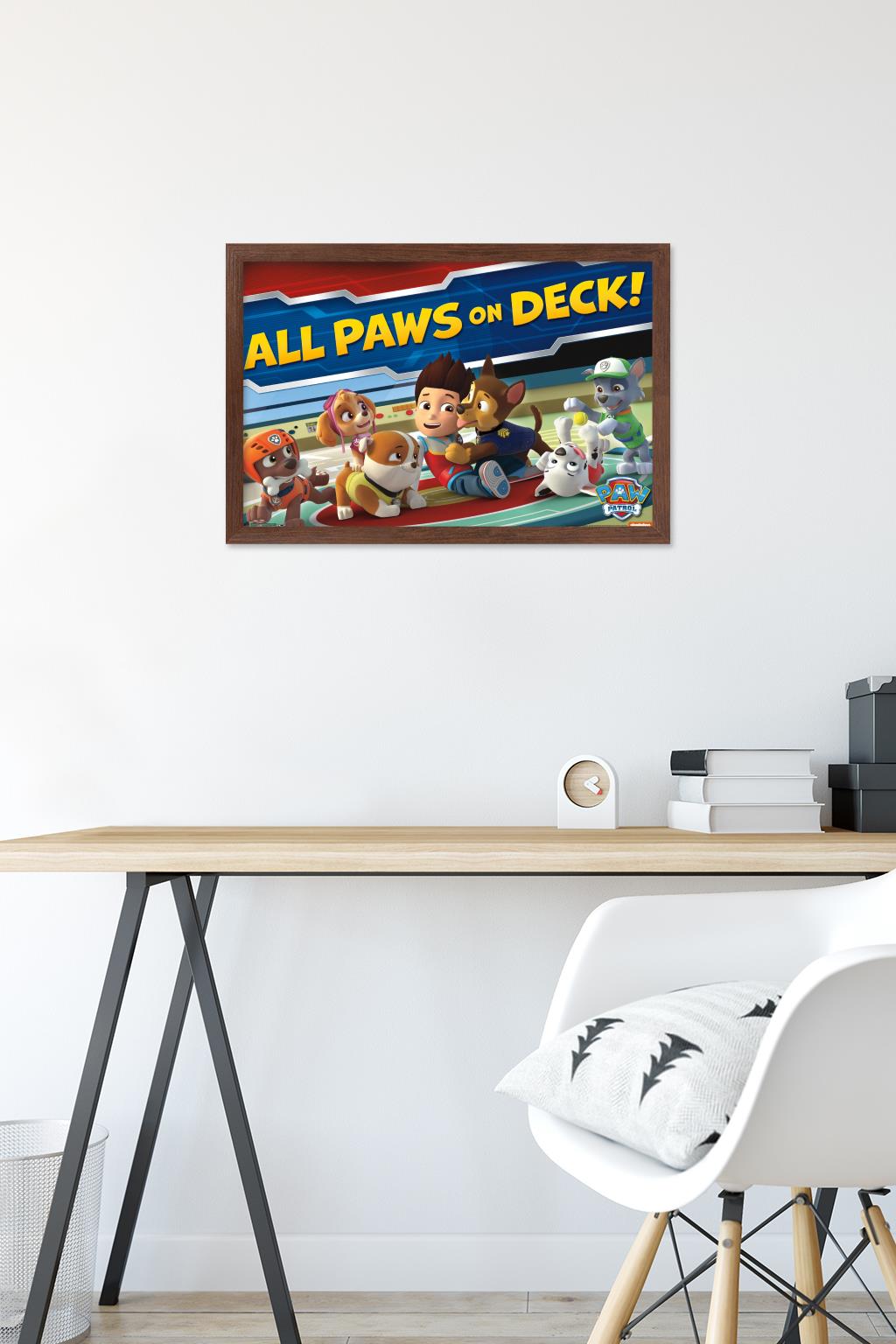 Nickelodeon Paw Patrol - On Deck Wall Poster, 14.725" x 22.375", Framed