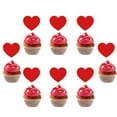 thumbnail image 2 of 12 - Piece Red Heart Cupcake Toppers for Special Occasions, 2 of 6