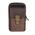 thumbnail image 1 of 2pcs Zipper Men Waist Bags Small Card Holder 6 inch Phone Packs Purse (Coffee), 1 of 6