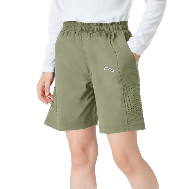 Vestido de Verano Corto Niños Hielo Seda Estirable Cinco Cuartos Sueltos Pantalones Cortos Deportivos Ligeros, Pantalones Estirables