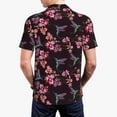 thumbnail image 3 of Balery Humming Bird And Tropical Printed Men’s Short Sleeve Polo Shirt, Midweight Men's Shirt,Golf Polo shirts -4X-Large, 3 of 8