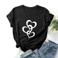 thumbnail image 4 of LEBONYARD Womens Tops Summer,Tops for Women Trendy Summer fashion deals,Women Girls Plus Size Sunflower Print Tees Short Sleeve T Shirt Blouse Tops Black XL, 4 of 7