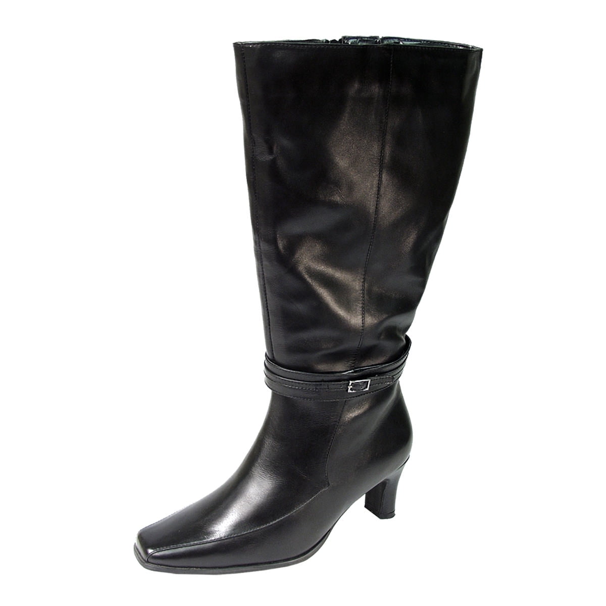 black leather dress boots womens