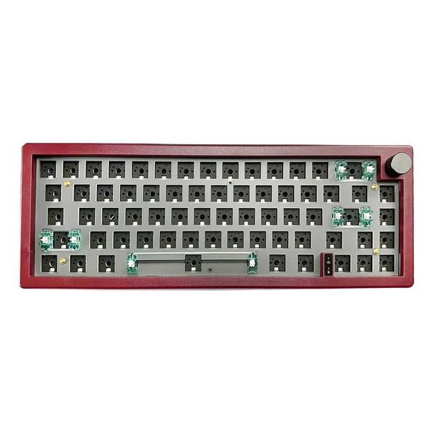 Teclado para Juegos GMK67 Uso Conveniente Accesorios Retroiluminados RGB (Vino) Rojo