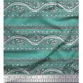 thumbnail image 1 of Soimoi Poly Georgette Fabric Leaves & Floral Block Decor Fabric Printed Yard 52 Inch Wide, 1 of 4