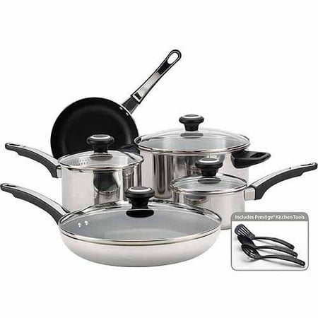 Farberware Stainless Steel Classic Cookware - Farberware 12-Piece Cookware Set, Stainless Steel