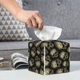 thumbnail image 5 of Uemuo funny Retro Skull Tissue Box Cover Holder, Square with Bottom Belt - PVC Leather Decorative Organizer for Tabletop, Bathroom, Car, Office, 5 of 8