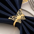 thumbnail image 4 of Juego de 12 servilleteros con diseño de mariposas doradas y plateadas, ideales para decorar fiestas, mesas de comedor, uso diario y reuniones familiares., 4 of 8