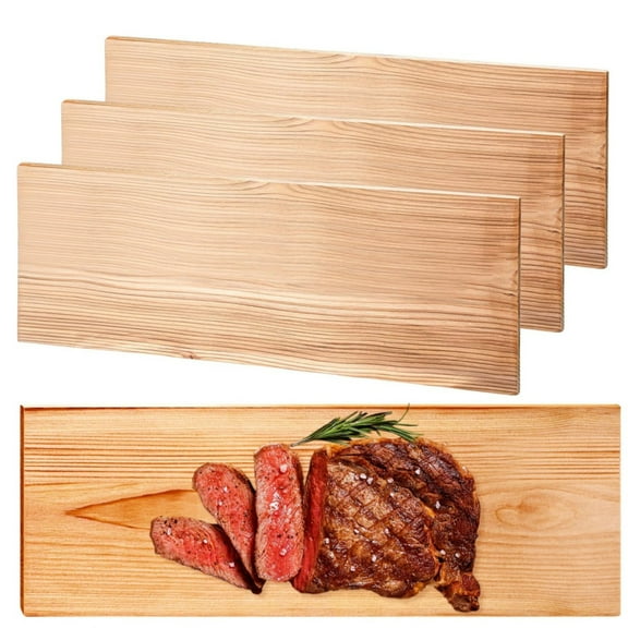 3 Pcs Large Cedar Planks for Grilling Salmon 12x5.7x0.3inch Full Filet of Salmon Meat Fish and Veggies Adding Extra Smoke and Flavor Soaking Fast Easy to Use
