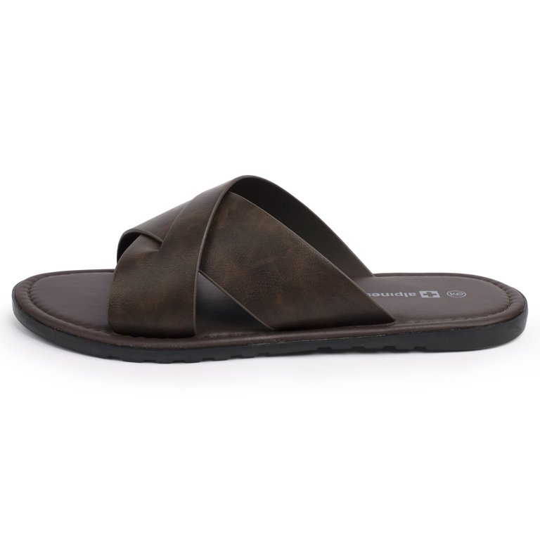 Alpine Swiss Hugo Mens Vegan Leather Slide Sandals Dressy Comfy Indoor Outdoor Amazon.com | Alpine Swiss Hugo Men main image 3