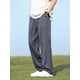 thumbnail image 5 of Pantalones coreanos de poliéster ligero y fino para hombre, cintura elástica, pantalones holgados semianchos, traje drapeado, pantalones casuales para hombre, VeranoBeige, 5 of 5