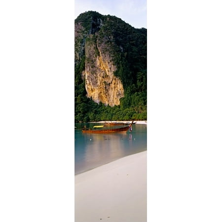 Longtail boat in Ton Sai Bay Phi Phi Don Thailand Poster (Best Thai Bay Area)