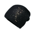 thumbnail image 2 of dianhelloya Warm hat LadyHat Sequins Rhinestone Decoration Shiny Solid Color Brimless Autumn Winter Coldproof Knitting Beanie Hat Streetwear Black, 2 of 8