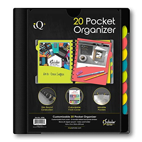 iScholar 20 Pocket Folder with Zipper Pouch, Color May Vary (34906)