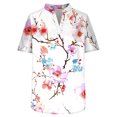 thumbnail image 4 of ChaoHeng Plus Size Women Tops and T-Shirts Summer Savings Women's Fashion Printed Loose T-Shirt Buttons Short Sleeve Blouse V-Neck Casual Tops, 4 of 5