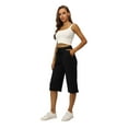 Reshe Women's Drawstring Loose Causal Lounge Pants Capri Yoga Pants