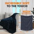 thumbnail image 4 of Cheer Collection Faux Fur Throw Blanket 108" x 88", Blue, 4 of 5